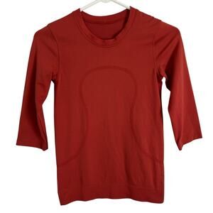 Lululemon Swiftly Tech Orange 3/4 Sleeve Top - Size S